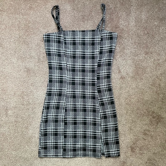 Black Checkered Dress - Picture 2 of 4